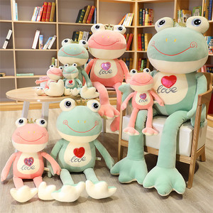 Peluche a Forma di Rana con Corona OEM ODM, Personalizzabile con Logo, Dimensioni e Colore, Ricamo a Cuore, Animale Imbottito per Regalo Promozionale - Product Image 3