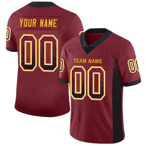 Maillot de football authentique personnalisé en maille bordeaux noir-or, style Drift Fashion - Product Image 1