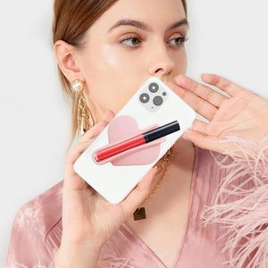 Cute Heart Shape Silicone Lipstick Holder with Portable Strong Adhesive Sticky Back Universal Cell Phone Cosmetic Organizer - Product Image 4
