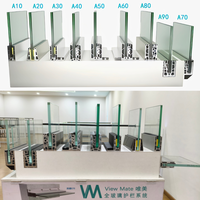 Profilé en U pour garde-corps en verre, base en aluminium pour panneaux de verre