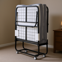Lit pliant moderne, taille double, cadre en métal, matelas en mousse à mémoire de forme, lit mural pliant rembourré portable pour adultes et invités