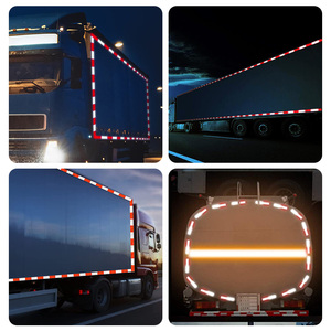 شريط عاكس DOT C2 أبيض وأحمر مقاوم للماء، ملصقات أمان عاكسة للمركبات والسيارات والشاحنات وصناديق البريد - Product Image 6