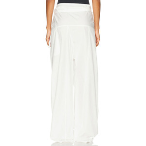 Factory Direct Custom White Cotton <strong>Pants</strong> <strong>Wrap</strong> Styling with Tie-up Closure at Waist OEM ODM Fashion Wholesale Trousers for Women - Product Image 3