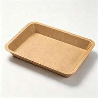 Barquette alimentaire rectangulaire jetable en papier kraft compostable, assiette en papier pour barbecue, frites, service à emporter pour fêtes