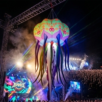 Modèles de dauphins gonflables LED personnalisés pour la décoration d'événements, ballons de dauphins gonflables suspendus pour les festivals d'art