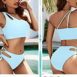 Women's Hot New Sexy Fashion Bikini <strong>Swimsuit</strong> 2 Piece Set Hollow Out Spandex/Nylon Swimwear - Product Image 4