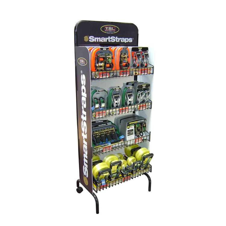 Плоская упаковка 4 слоя металлический пол стенд для автомобильных аксессуаров