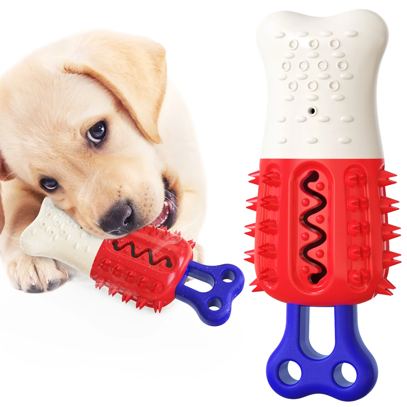 Großhandel Beliebte Verfügbare Waren Welpe Zahnen Quench Quench Durst Drop Temperatur Hund Zahnbürste Haustier Kauen Spielzeug Set Spielzeug Haustier Hund