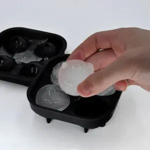 Grosir cetakan es batu dan peralatan es krim cetakan es batu baki Pembuat bola es wiski bentuk bola dan es krim 3D