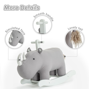 <span class=keywords><strong>Cheval</strong></span> à <span class=keywords><strong>bascule</strong></span> Rhinocéros, jouet pour garçon, cadeau, sécurité, anti-basculement, jouet d'équilibre, directement de l'usine - Product Image 4