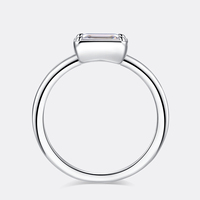 CZCITY Bague Classique Élégante pour Femme en Argent Sterling 925 avec Moissanite VVS D Taille Émeraude, Idéale pour Cadeaux de Mariage
