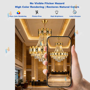 Lámpara de Techo Colgante <span class=keywords><strong>LED</strong></span> de Cristal de Lujo Grande con 3 Colores Atenuables para Hotel o Villa - Product Image 6