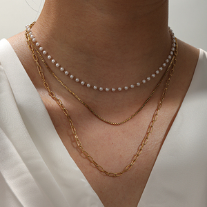 Foto del producto proporcionada para importadores globales: Collares de perlas chapados para mujer, pieza de inversión auténtica, ecológica e impermeable. - Product Image 3