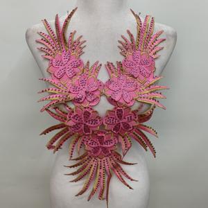 Atacado 3D Flor Garland Diamante Bordado Collar Patches Iron-On Chenille Tecido Vestuário Acessórios Lace Resin - Product Image 2