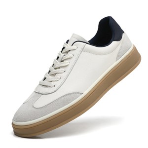 Zapatos Retro con Cordones para Caminar, Zapatos Casuales Diarios, Parte Superior con Diseño de Parches en Blanco y Gris, Suela Texturizada Antideslizante, Ligeros para Uso Diario - Product Image 4