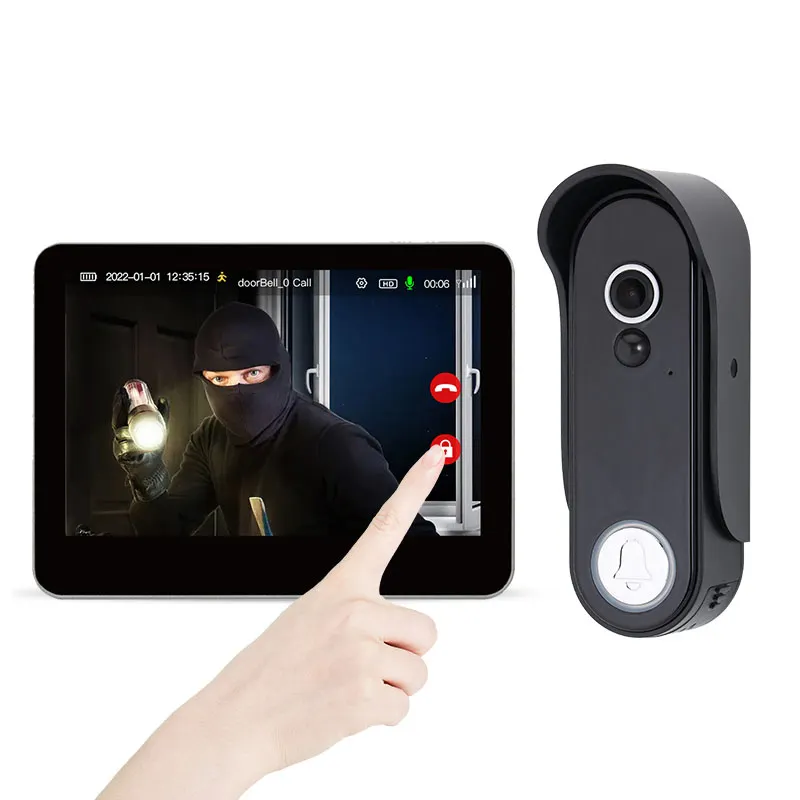 Wholesale 1080p HD Wireless Video Doorbell Outdoor Camera with Indoor Screen Support Remote Unlocking Door Bell Door Phone