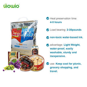 UIOWIO轻质可重复使用食品耐用绝缘扁平包，带个性化标志的弹簧锁手柄 - Product Image 4