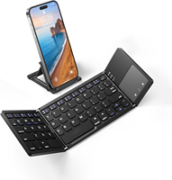 Clavier sans fil rechargeable 64 touches Bluetooth 5.0 pliable avec pavé tactile pour iPad et tablette