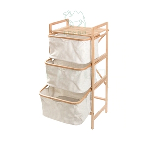 Cesta de lavandería de madera de bambú natural Venta caliente Cesta de almacenamiento Cesta de lavandería plegable ecológica - Product Image 1