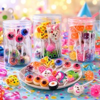 Bulk groothandel individueel verpakte cartoon harde lollies meerdere levendige vormen kindersnack harde snoepjes lolly pot verpakking