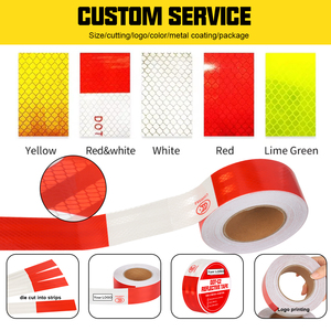 Cinta Reflectante de Alta Visibilidad Roja y Blanca UJANG, Impermeable, de PET PVC, Autoadhesiva, para Camiones y Remolques, Cinta de Advertencia de Seguridad - Product Image 3
