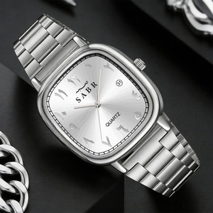 Wholesale New Men's Stainless Steel Quartz Watch Personalized Arabic Numerals <b>Calendar</b> Dial Business Watch Accepts Custom Logo - Product Image 1