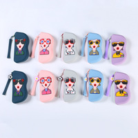Étui à lunettes en silicone en gros, nouveau, mignon, portable, pour voyage, sac de rangement pour lunettes de soleil, organisateur suspendu