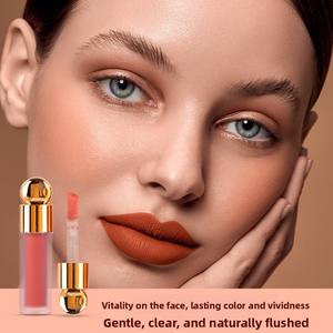 Vegano Etiqueta Privada crema rubor líquido alto pigmento terciopelo Mousse <span class=keywords><strong>Rouge</strong></span> lujo orgánico Color cambiante rubor cara maquillaje producto - Product Image 2