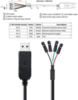 Câble adaptateur USB vers TTL série 3.3V, signal TX RX, 4 broches, pas de 0,1 pouce, prise femelle PL2303, puce Prolific, compatible Win10 8 7 XP