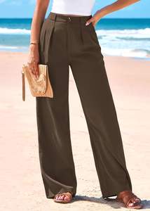 <span class=keywords><strong>Pantaloni</strong></span> <span class=keywords><strong>Palazzo</strong></span> Vintage <span class=keywords><strong>a</strong></span> Vita Alta, Gamba Larga, Vestibilità Regolare, per Ufficio, Lavoro, Business Casual, <span class=keywords><strong>con</strong></span> <span class=keywords><strong>Bottoni</strong></span>, Fluidi, per Donne - Product Image 3