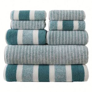 Juego de Baño de 8 Piezas con Logotipo Personalizado, de Fibra Ultrafina, Toalla Acolchada de Doble Cara de Felpa Coral, Suave y de Secado Rápido, para Adultos - Product Image 4
