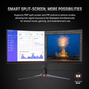 Monitor VA WQHD de <span class=keywords><strong>34</strong></span> Pulgadas CU34P2C con Adaptive Sync, Respuesta de 100Hz, 4ms, 121% SRGB, PIP, PBP, Conectividad USB C y Bluetooth - Product Image 1