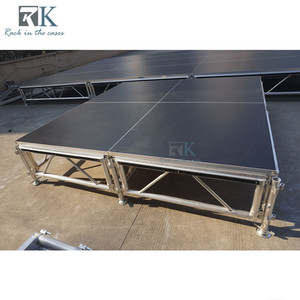Black Non-slip <b>Stage</b> with Stairs Easy Install Performances Aluminum <b>Stage</b> - Product Image 6