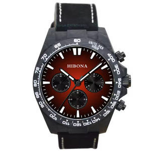 Montre automatique mécanique chronographe avec cadran en fibre de carbone, cristal saphir, bracelet tissé, montre de sport pour homme - Product Image 4