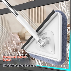 Herramienta Mágica para Limpieza de Vidrios, para Uso Doméstico, Ventanas de Altura, Doble Cara, Manos Libres, Acero Inoxidable, Autoescurrible, Mopa Triangular - Product Image 3