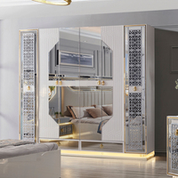 Coiffeuse Design de Luxe avec Meuble de Rangement, Mobilier de Chambre Moderne en Bois, Table de Maquillage avec Miroir LED