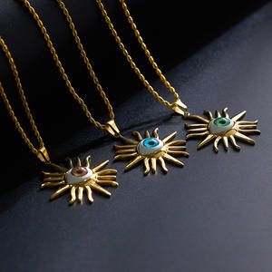 Vente en gros <span class=keywords><strong>de</strong></span> collier pendentif en acier inoxydable plaqué or 18 ct PVD en forme d'oeil <span class=keywords><strong>de</strong></span> diable <span class=keywords><strong>Chic</strong></span> Chokers pour femmes et hommes - Product Image 3