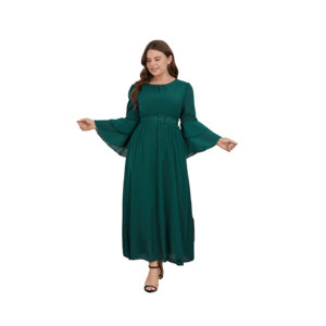 32/5000 nuovo nobile verde scuro atmosferico ampio a maniche lunghe in Chiffon personalizzato Oem abito Casual firmato da <span class=keywords><strong>donna</strong></span> - Product Image 1