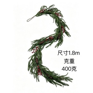 Guirnaldas Navideñas con Piñas de Pino de 1.8m, Tira Decorativa Verde de Plástico para Decoración Festiva - Product Image 3