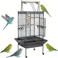 Cage à oiseaux en fer forgé multi-niveaux sur mesure, grande cage à oiseaux d'angle avec des maisons confortables et luxueuses amovibles, design durable