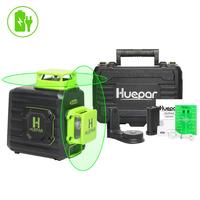Huepar Auto nivelación B02CG con estuche rígido & type-c, 2*360-grado línea cruzada, 8 líneas múltiples modo de pulso al aire libre nivel láser de haz verde