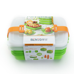 Bangduo Bento <b>Box</b> Rectangle Clip On Lid <b>Microwaveable</b> <b>Lunch</b> <b>Box</b> Food Storage Container Travel Use Solid Color 90054 3 - Product Image 2