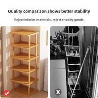 Meuble de rangement moderne pour chaussures, style marche, étroit, grande capacité, pour entrée, armoire à chaussures en bambou