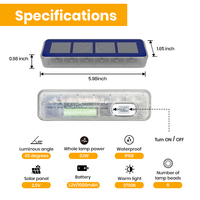 Lampe solaire LED étanche IP68 haute luminosité anti-corrosion avec angle de faisceau de 45° pour éclairage extérieur de terrasses, jardins, allées et escaliers