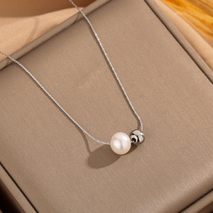 Hypoallergenic <strong>Freshwater</strong> <strong>Pearl</strong> Ball <strong>Necklace</strong> Adjustable 18K Gold Plated <strong>Necklace</strong> for Women - Product Image 6