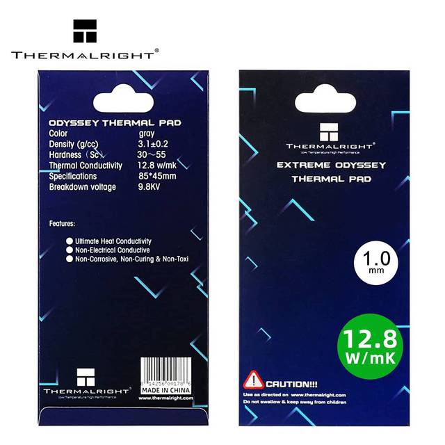 Thermalright Factory 1.0mm 12.8w/m.k Odyssey Silicone Thermal Pad 85*45*1.0/0.5/1.5/2.0/2.5/3mm for CPU/GPU/SSD/RAM Cooling