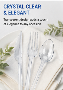 Clear Plastic Disposable <b>Spoon</b> Lightweight Serving <b>Spoon</b> for Party Catering Takeaway - Product Image 5