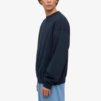Supplier Grosir Sweatshirt Pria Ukuran Besar Model Drop Shoulder Bahan Fleece Katun Tebal dengan Logo Kustom OEM ODM