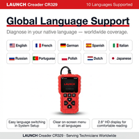 LAUNCH CR329 Dispositivo de Diagnóstico OBD2 en 10 Idiomas, Impresión en la Nube, Biblioteca de DTC, Alemán, Francés, Español para Gerentes de Flotas