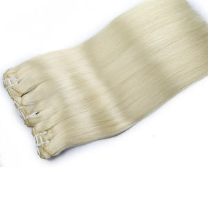SHY Haute Qualité Blond Clair Remy Cheveux Clip-in Soyeux Droite Cheveux Bruts pour Femmes Blanches Cuticule Aligné - Product Image 3